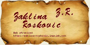 Žaklina Rošković vizit kartica